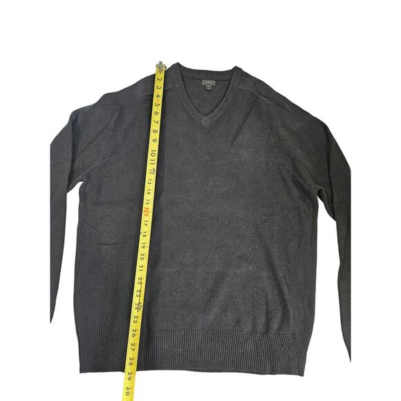 J Crew V Neck Sweater Men's Size XL Tall Navy 100% Lambs Wool Long Sleeve - Picture 4 of 6